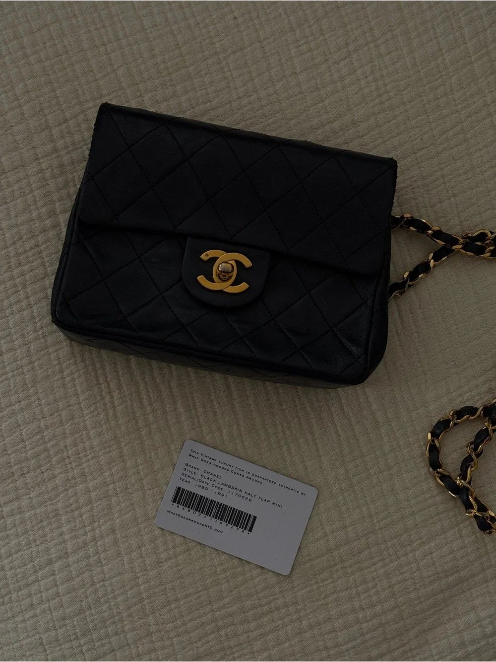 Chanel Vintage Quilted Lambskin Classic Flap Bag Mini